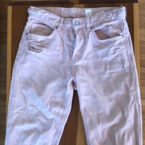 light pink boyfriend jeans